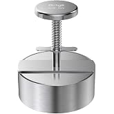 Brigii Burger Press, 4.5" 304 Stainless Steel Hamburger Press Patty Make | Spring back design, thickness guide 100g-400g, easy release, no coating, no rust, dishwasher safe, for ground beef patties