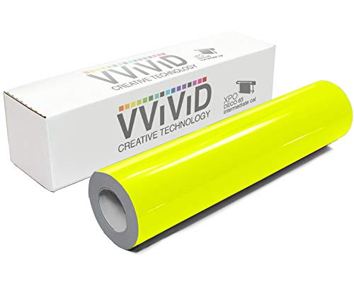 VViViD DECO65 Neon Fluorescent Yellow Permanent Adhesive Craft 12