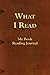 What I Read-My Book Reading Journal by Terry Kepner