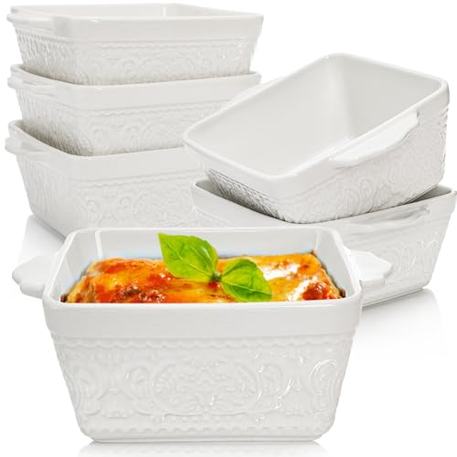 ELFULLY 6 Pack 13 OZ Ceramic Baking Dishes, 4.5