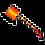 Fun Central BC994, 1 Pc 18 inches Orange LED Pixel Axe, Flashing Pixel Toy Axe, Battle Axe Toy Halloween, Cyber World Themed Party