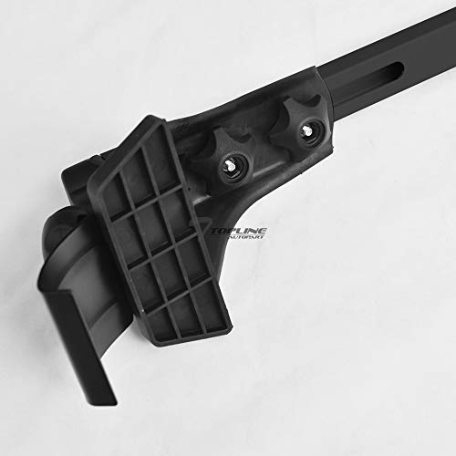 Topline Autopart Universal 50" Window Frame Square Style Aluminum Roof Rack Rail Cross Bars (Black) For 4 Door Models Vehicles