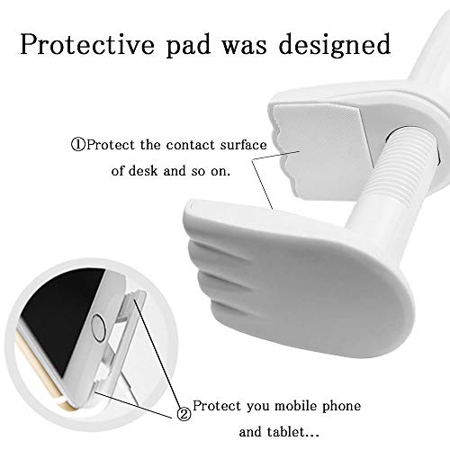 Flexible Long arm Mobile Phone Stand Holder,Universal Gooseneck Phone Holder,use for Tablet,ipad,Amazon Kindle,Android Smartphone,iphoneX,XS,8,8plus,7,7plus,6,6plus(White) - Thumbnail 6