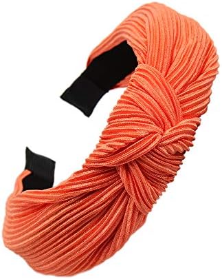 Top Knotted Turban Headbands satin Twist Head Piece Ladies Retro Bow Tie Hairband Elastic Wide Statement Hair Hoop Head wear Hair Accessories for Women Girls