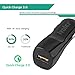 [Quick Charge 3.0] iVoler Adaptive Fast Charging 18W USB Car Charger for Samsung Galaxy S7/Edge/S6/Edge/Plus/Note 5, LG G5 and More [QC 2.0 & Type C Compatible] [with 6.6ft/2m Micro USB Cable]- Black