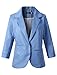 Women's 3/4 Sleeve Boyfriend Blazer Tailored Suit Coat Jacket (TG-503 Light Blue, L)