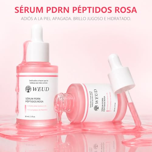 WEUD Serum Coreano Original, Serum Facial con Salmon DNA PDRN, Multi Péptido, Niacinamida, Cuidado Antiedad y Reparador, Reafirman, Ilumina la Pie, Suero PDRN para Todo Tipo de Piel (30ML)