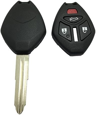 Car Keyless Entry Right Groove Smart Key Shell Case Fob for Mitsubishi Eclipse Endeavor Galant Lancer Outlander Miragentry Car Key Shell Uncut Key No Chip Fob (Red)