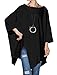 Mordenmiss Women's Plus Size Shirt Pullover Tunic Tops Asymmetry Tees Blouse L Black