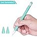 Silicone Case for Apple Pencil 2nd Generation Holder Sleeve Skin Pocket Cover Accessories Kit for iPad Pro 11 12.9 inch 2018, Soft Grip Pouch Cap Holder and 2 Protective Nib Covers (Green)