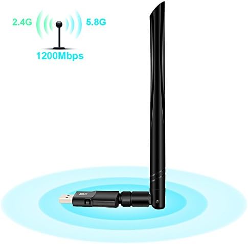 USB Wifi Adapter 1200Mbps, USB 3.0 Wireless Network Wifi Dongle with 5dBi Antenna for PC /Desktop/Laptop/Tablet,Dual Band 2.4G/5G 802.11 ac,Support Windows 10/8/8.1/7/Vista/XP/2000, Mac OS