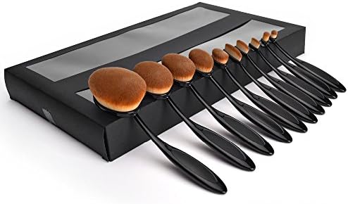 New 10pcs/set Tooth Brush Shape Oval Makeup Brush Set MULTIPURPOSE Professional Foundation Powder Brush Kits pinceaux maquillage
