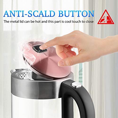 Luukmonde Electric Kettle 1500W Fast Boiling Glass Tea Kettle 1.7L