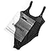 Dixperfect Women's Retro 80s/90s Inspired High Cut One Piece Swimwear Bathing Suit (L, Black)