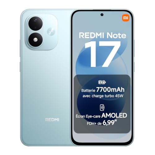 XIAOMI REDMI Note 17, Smartphone 6+256 Go, Bleu, Batterie 7700 mAh