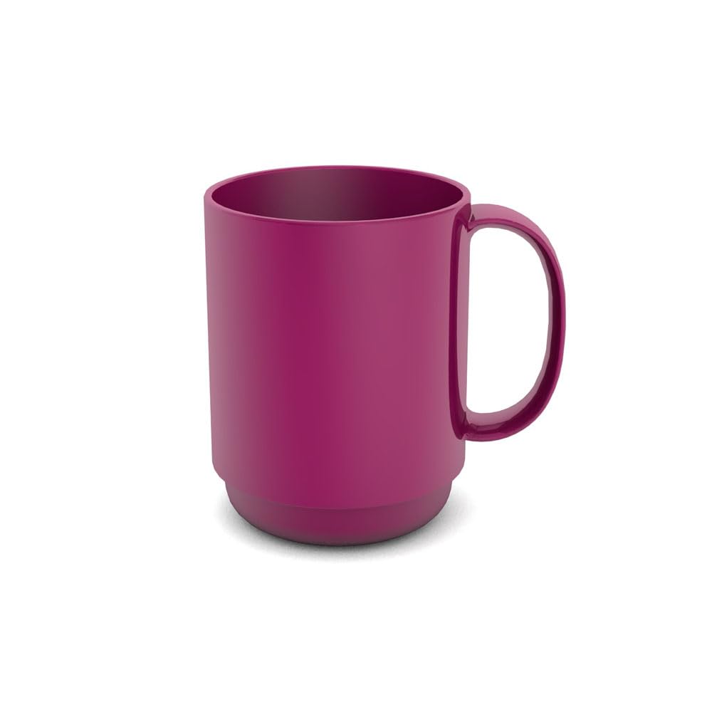 Ornamin Mug with Handle 300 ml Blackberry (model 510) | stable coffee mug made of plastic, coffee cup, reusable cup, tea cup