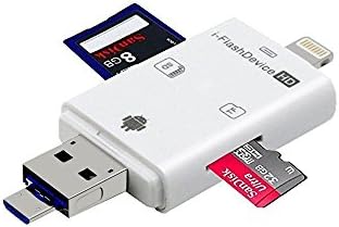 SD TF Card Reader Flash Drive, External Storage Memory Expansion Card Viewer Reader for iPhone 5/5s/6/6s/6 Plus/7/7 Plus/iPad Mini 123/Air, Android smartphone with OTG