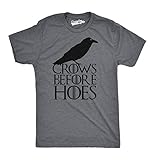 Mens Crows Before Hoes Funny T shirt for Men Vintage Novelty Hilarious Gag Gift
