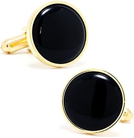 Ox and Bull Gold and Onyx Cufflinks (OB-ONX-GL)