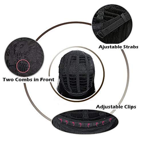 image for aSulis Synthetic Long Full Wig Straight Black Hair Wigs for Black Wome