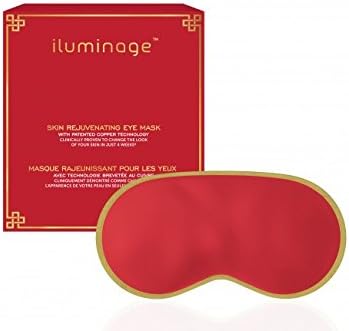 iluminage Limited Edition Red Skin Rejuvenating Eye Mask, Patented Copper Technology for Fine Line Reduction, Copper-Infused Eye Mask for Nightly Use