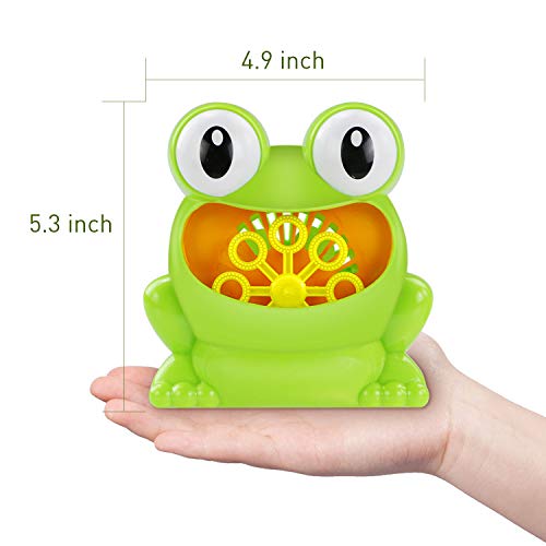 Bubble Machine, Automatic Bubble Maker Blower with A Bottle of Bubble Solution Over 500 Bubbles per Minute Bubble Machines Toy for Kids Toddlers Bath Parties Wedding (Frog) - Thumbnail 3