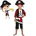 Boys Pirate Costume Children's Pirate Role Play Dress-up, Black, Size 7-9 Years