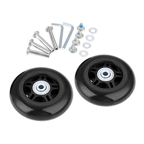 LOTOWELZON 1 Pair Luggage Replacement Wheels 64mm with 6mm(0.24") Bearings Repair Kits ABEC 608zz for Suitcase and Inline Outdoor Skate and Caster Board (OD64*W24mm/2.52"x0.94")