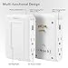 TORCHSTAR Multi Plug Outlet Extender with LED Night Light, Plug-in Wall Charger with Dusk to Dawn Sensor, Surge Protector with 2 USB Charging Ports & 4 AC Power Outlet Splitter, Phone Shelf Stand