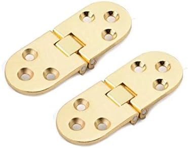 Tirzah 2PCS/Set Cupboard Cabinets Hinge Building Hardware Folding Table Hinge Furniture Door Inlet Hinge with Screws（Gold)