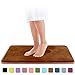 Genteele Memory Foam Bath Mat Non Slip Absorbent Super Cozy Velvet Bathroom Rug Carpet (17 inches X 24 inches, Brown)