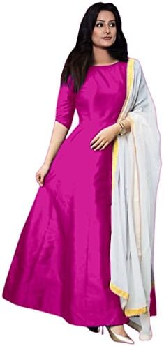 Elexsis Fashion Women's Tapeta Silk Anarkali Fancy Gown. (204_Free Size)