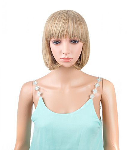 LOUISE MAELYS Straight Short Wig Bob Hair Cosplay Wig Anime Costumes + Wig Cap