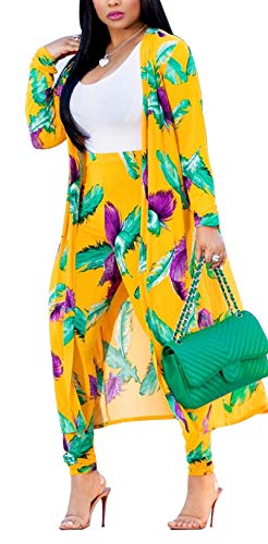 Nhicdns Women's Open Front Geometric Patterns Modest Muslim Islamic Abaya Jilbab Coat with Belt