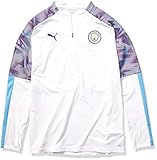 PUMA Men's Manchester City MCFC 1/4 Zip Top, Whiteteam Light Blue, XL