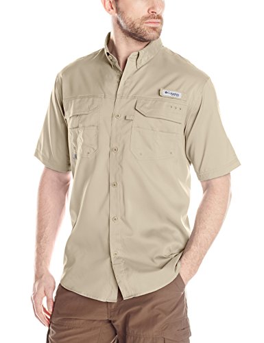 UPC 888458870662, Columbia Blood and Guts III Short Sleeve Woven Shirt, Fossil, Large