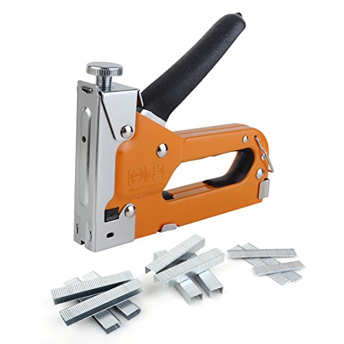 Staple Gun with Staples, Genround 3-in-1 Upholstery Staple Gun, Heavy Duty Staple Gun, Hand Operated Nail Gun, Industrial Staple Gun for Home DIY, Wood, Cable, Furniture