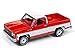 1975 Chevrolet Silverado C10 Fleetside Pickup Truck Crimson Red & White w/Red Interior Ltd Ed 8500 pcs 1/64 Diecast Car by Autoworld 64232/ AWSP030 A