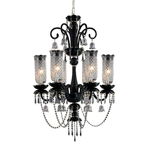 Eurofase 19475-011 Mariah 6-Light Chandelier, Black/Clear