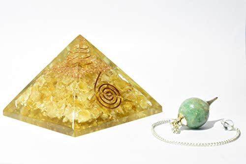 Orgonite Pyramid - Citrine - 2 inch Natural Natural Healing Reiki Crystal Stone