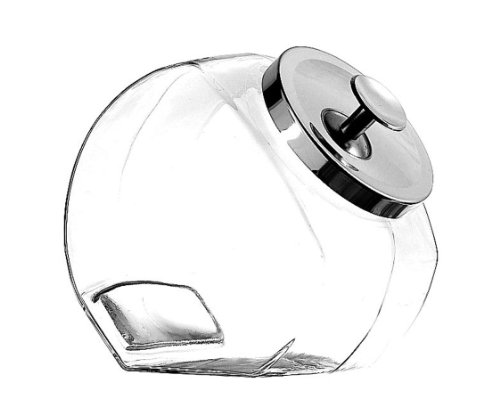 Anchor Hocking 69857R Penny Candy Storage Jar with Chrome Cover, 1/2 gallon, 6-2/5