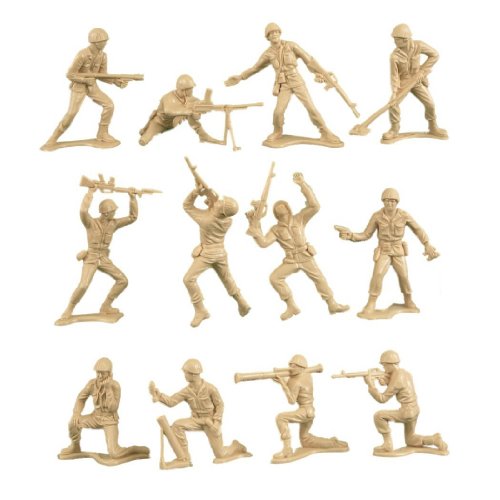 TimMee PLASTIC ARMY MEN Green vs Tan 100pc Toy Soldier Figures Made