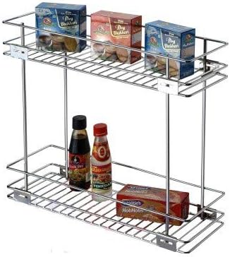 Reviko Double pullout Modular Stainless Steel Kitchen Basket , 6x20x17-inch