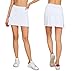 Cityoung Womens Athletic Pleated Golf Skirts with Pockets Tennis Skirt High Waisted with Shorts Running Workout White S