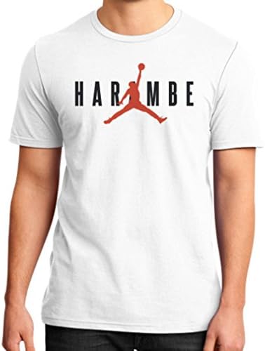 Harambe X Jordan District T-Shirt (on man) (M, White)