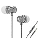 Headphones,UiiSii US80 In Ear Metal Earphones with Microphone Noise Cancelling Earbuds for Iphone Android Smartphone, Laptop ,Tablet, MP3 (Silver)