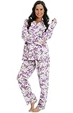Del Rossa Women's Cotton Pajama Set, Long Woven Pjs