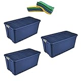 Sterilite 200-Quart Stacker Tote - 3 Pack w/free