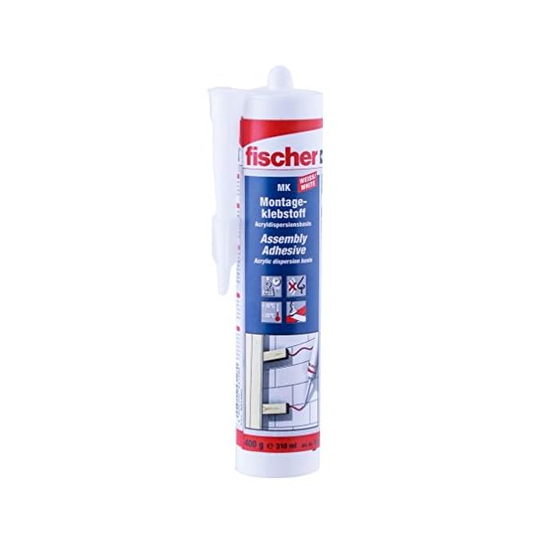fischer High Tack AC Montageklebstoff, geruchsneutraler Montagekleber für den Innenbereich, Acrylatklebstoff zum…