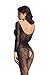 Amoretu Women Fishnet Crotchless Bodystocking Lingerie Floral Pattern Tights